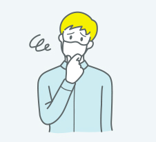 マスクを気にしているイラストイメージ